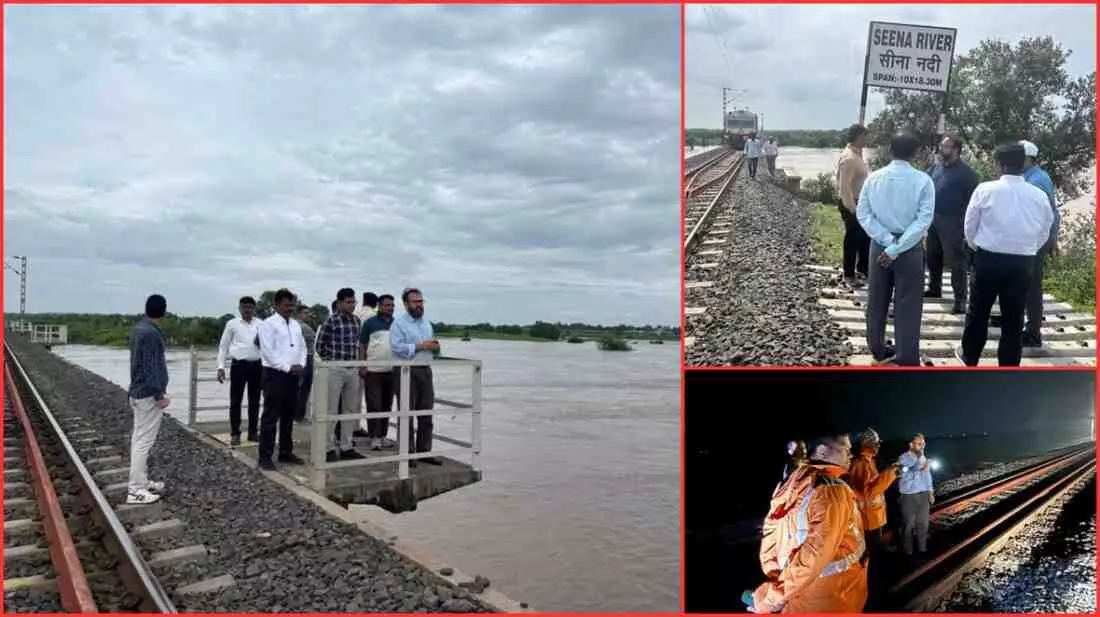 Sina river flood disrupts rail operations, Solapur division shows readiness