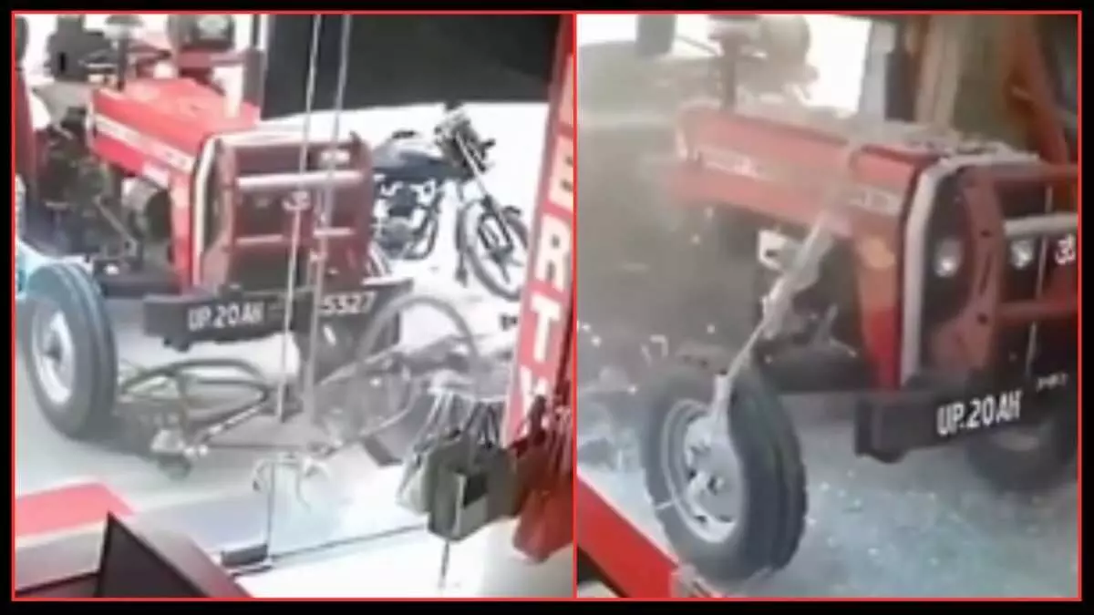 Tractor goes out of control without driver Tractor goes out of control without driver