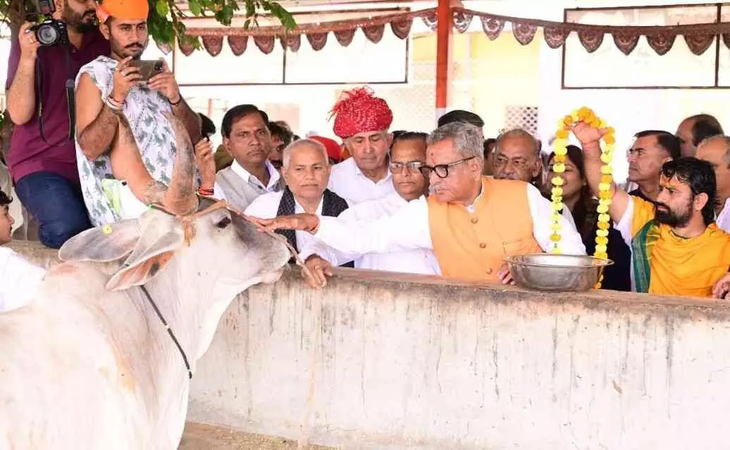 Divine foundation stone laying ceremony of Govardhannathji Temple and Go-Gopal Corridor