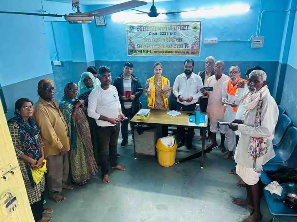 Lions Club Kota organised an eye camp, 150 children were examined and 26 needy people received free spectacles.