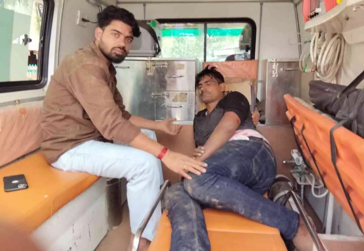 Road accident near Panhori toll plaza, vehicle overturned due to sudden arrival of animal, youth seriously injured