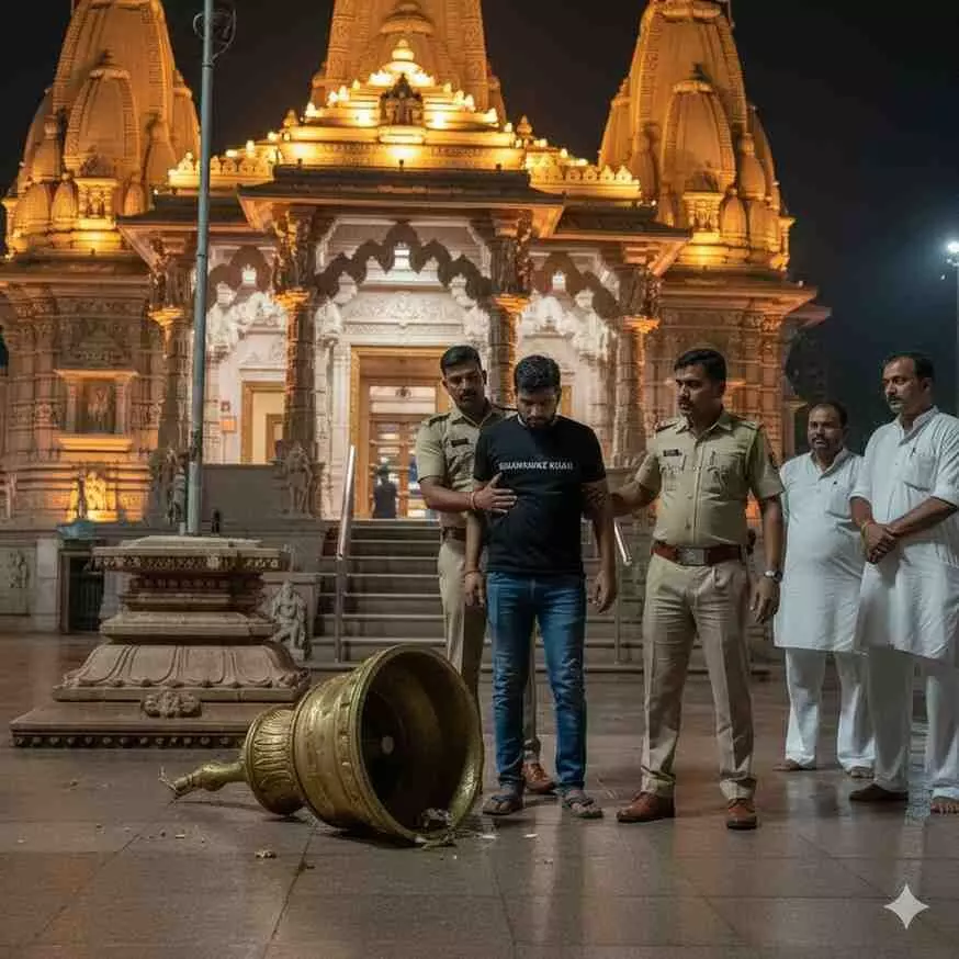 Attempt to steal Kalash from Jain temple fails, accused arrested Attempt to steal Kalash from Jain temple fails, accused arrested