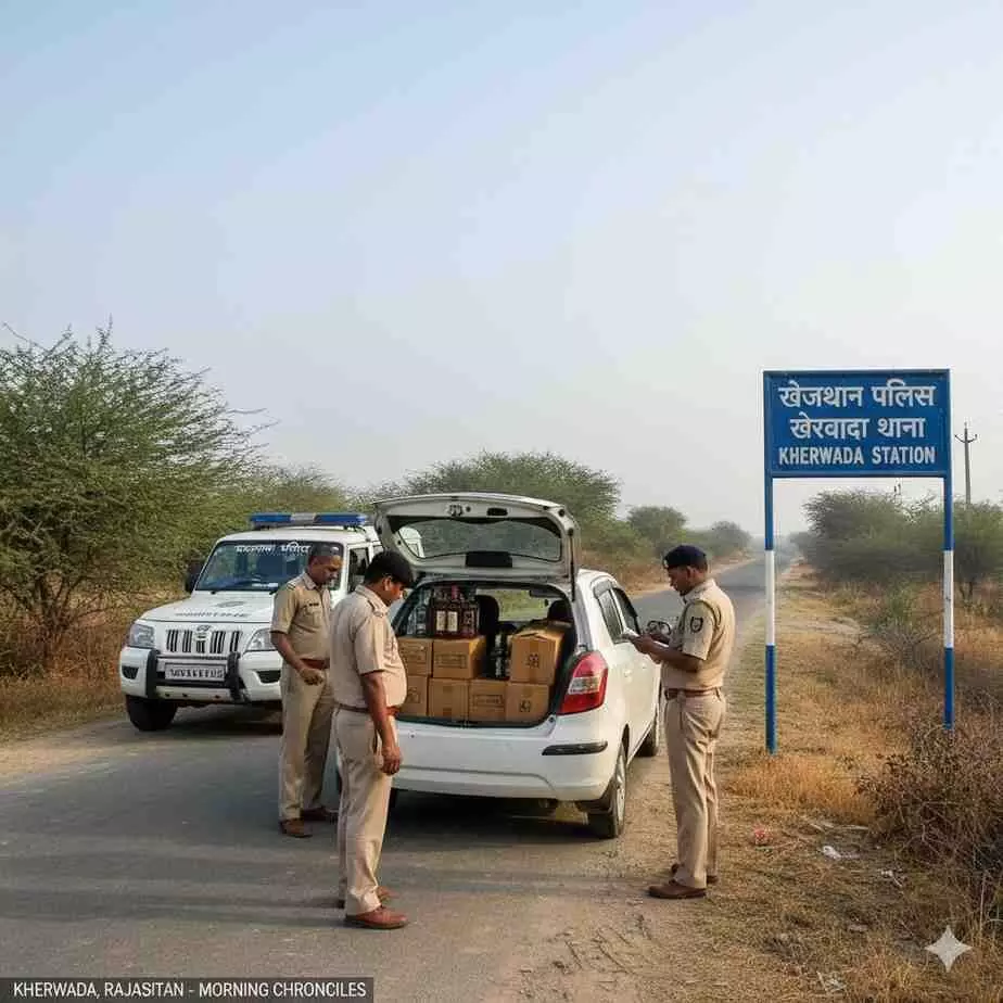 Car driver arrested with 35 cases of illicit liquor being transported to Gujarat, consignment worth Rs 4 lakh seized Car driver arrested with 35 cases of illicit liquor being transported to Gujarat, consignment worth Rs 4 lakh seized