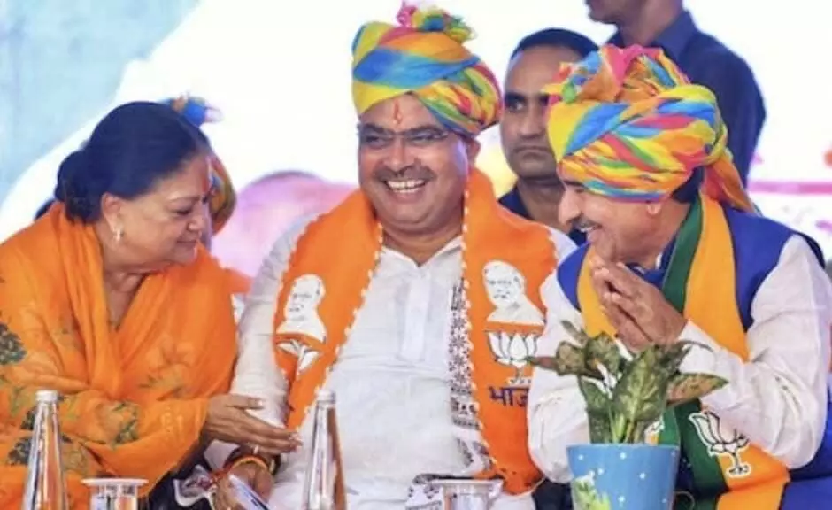 Chief Minister Bhajanlal Sharma on election tour
