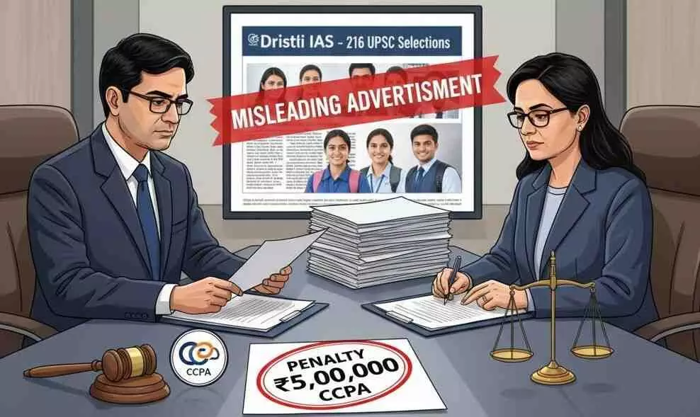 Drishti IAS fined ₹5 lakh for misleading advertisement Drishti IAS fined ₹5 lakh for misleading advertisement
