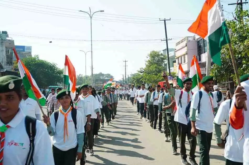 A grand Unity March was organised in Dausa