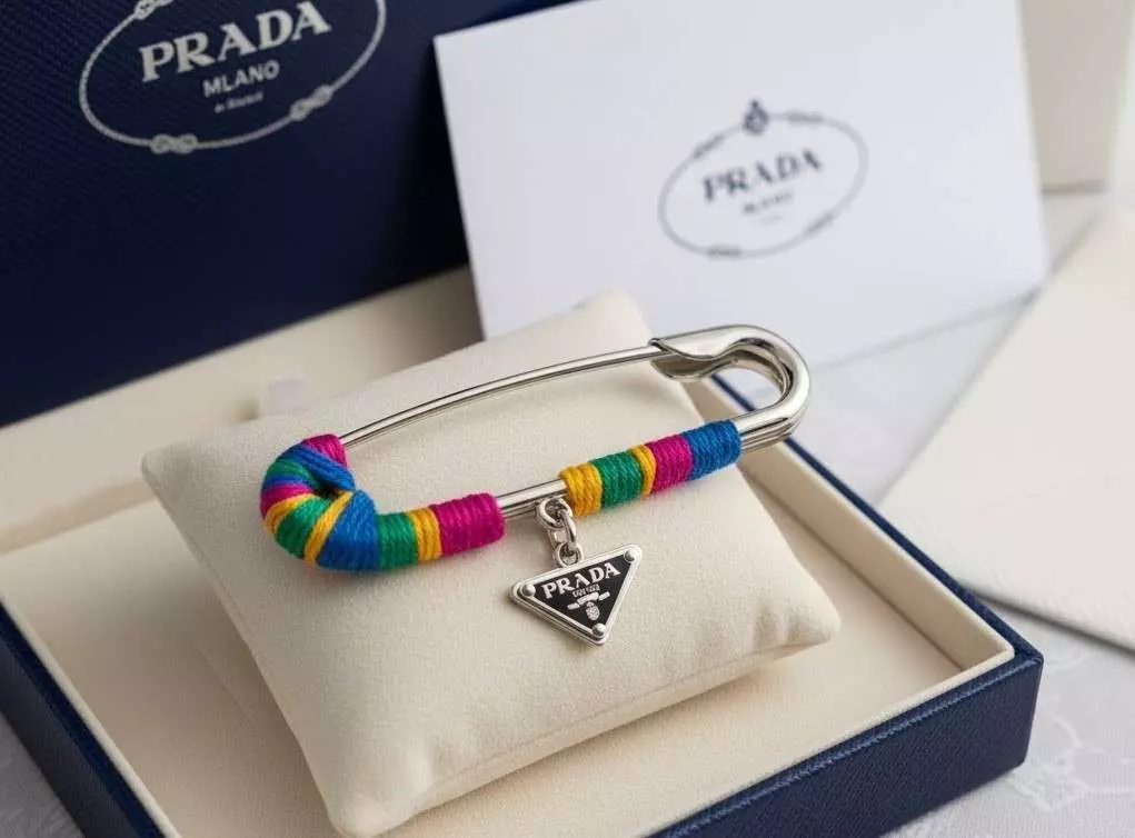 Prada Crochet Safety Pin Brooch Prada Crochet Safety Pin Brooch