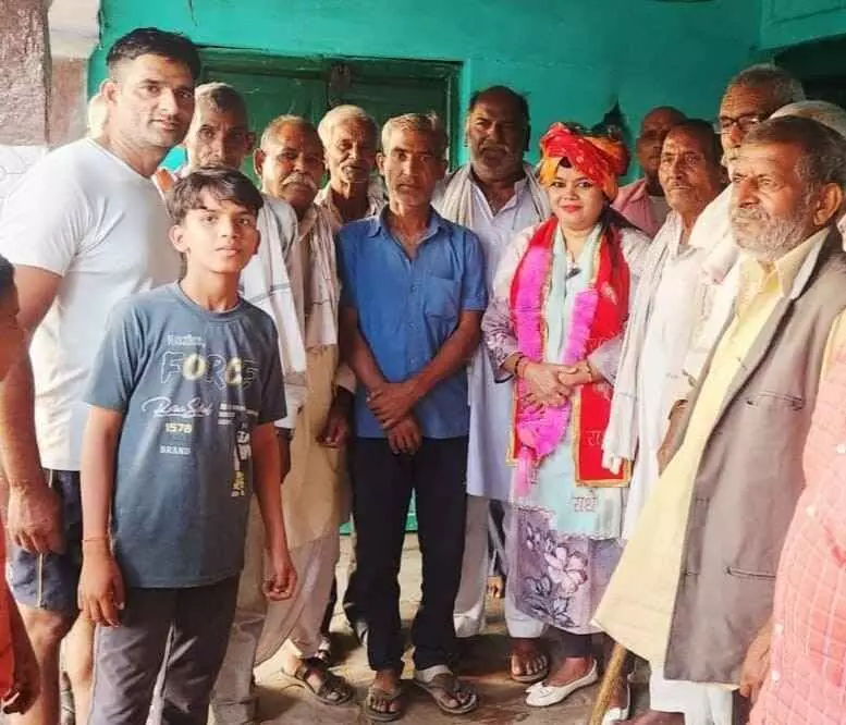 Mahila Congress meeting in Azan village of Deeg