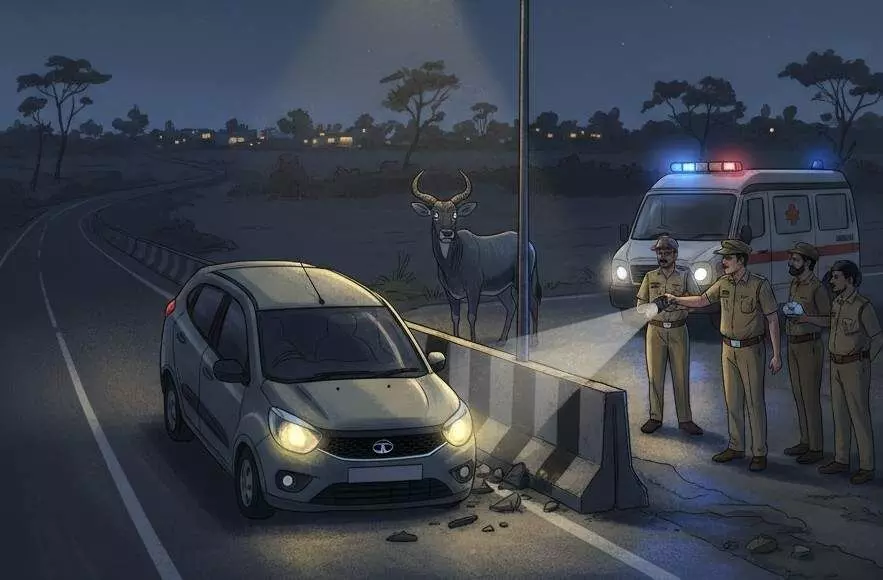 The accident occurred on the Menar Road The accident occurred on the Menar Road