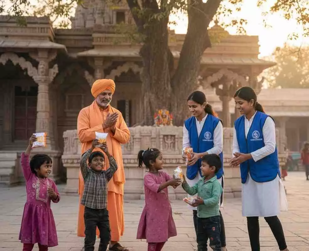 Kripa Foundation provided food to needy children,