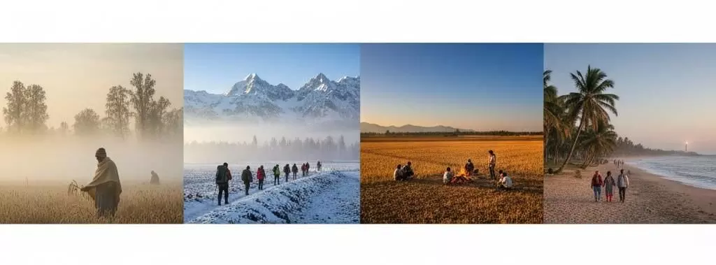 India witnesses chilly winds; temperatures drop in many places, showing the effects of cold winds India witnesses chilly winds; temperatures drop in many places, showing the effects of cold winds