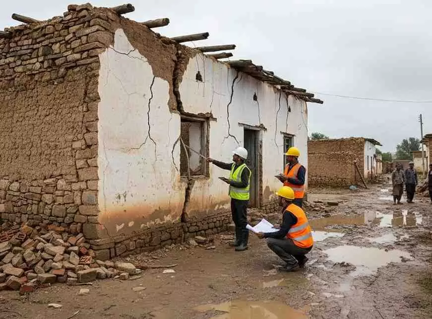 given for repair of Panchayat buildings damaged due to heavy rains,