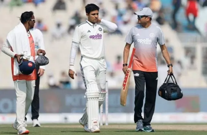 Kolkata Test Shubman Gill retired hurt Kolkata Test Shubman Gill retired hurt