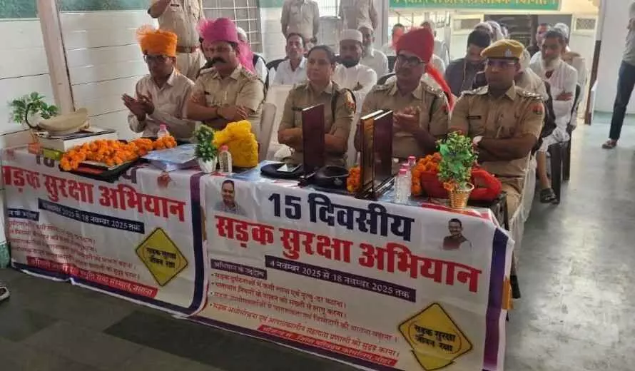 Road safety information was given to girl students n Road safety information was given to girl students n