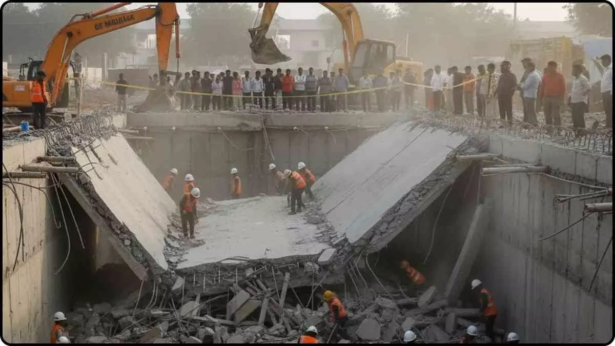 Tragic accident in Greater Noida: Three workers died after basement wall of Ecotech-1 collapsed. Tragic accident in Greater Noida: Three workers died after basement wall of Ecotech-1 collapsed.