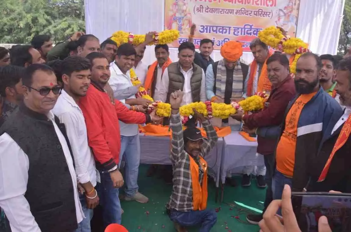 Foundation stone of Bajrang Gymnasium was laid in Chittorgarh Foundation stone of Bajrang Gymnasium was laid in Chittorgarh