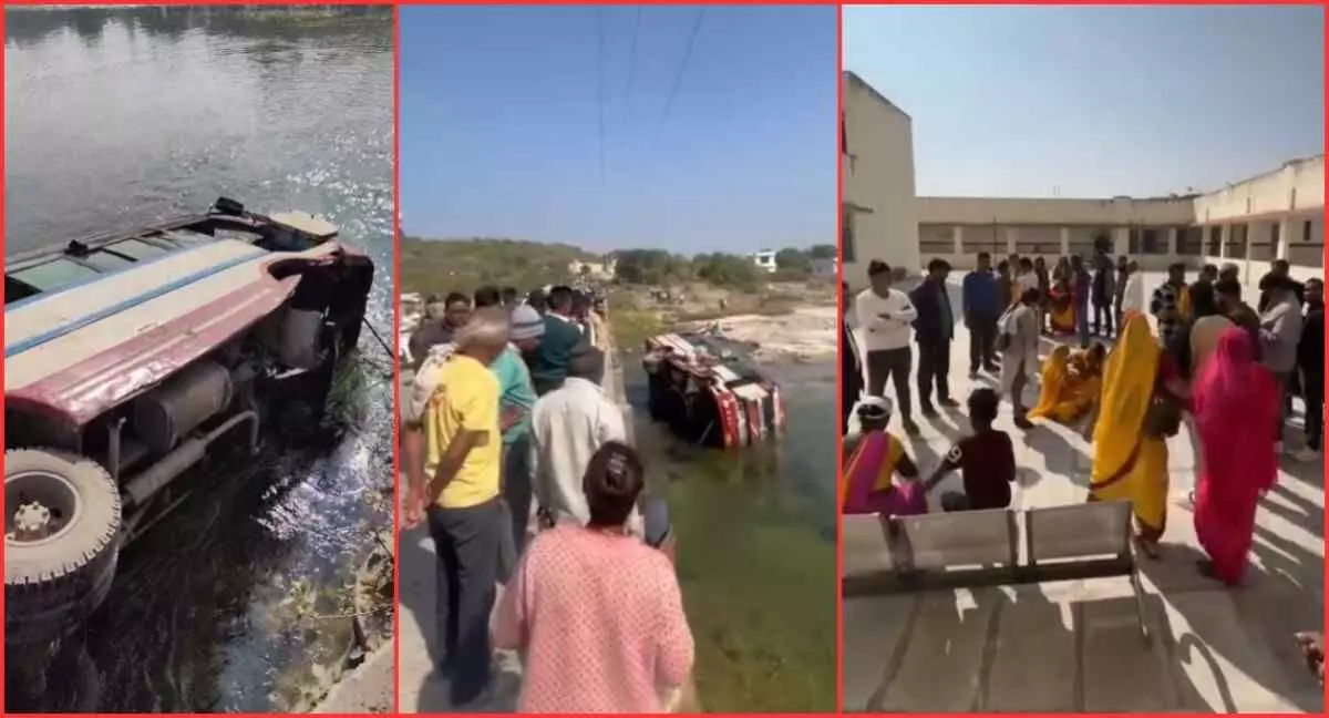 Bus accident near Molela in Rajsamand Bus accident near Molela in Rajsamand