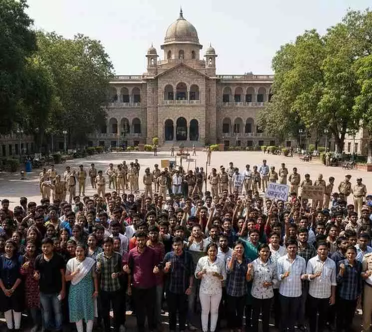 NSUI stages a strong protest NSUI stages a strong protest