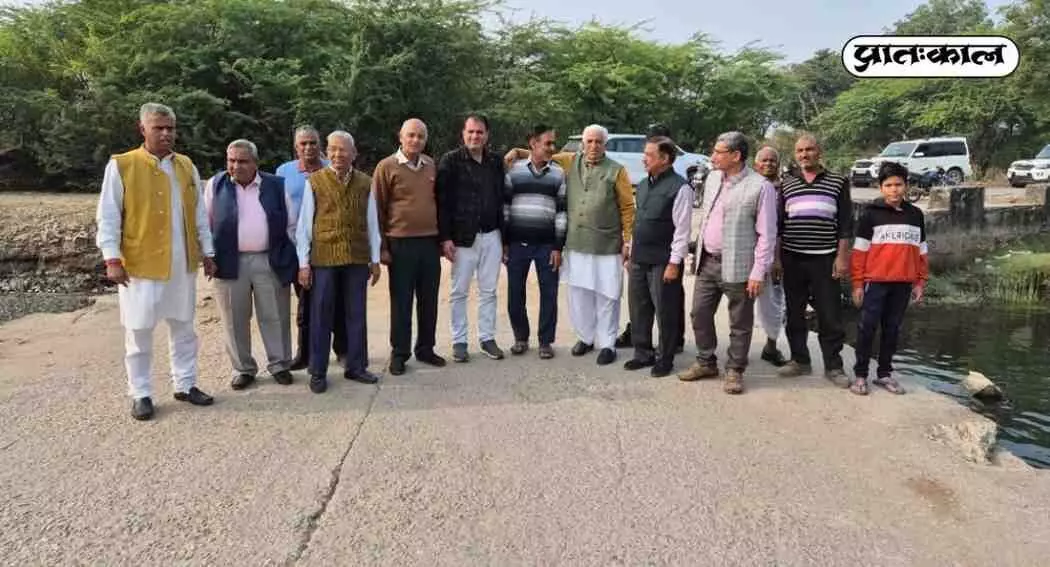 MLA Dharmnarayan Joshi inspected the proposed culvert construction