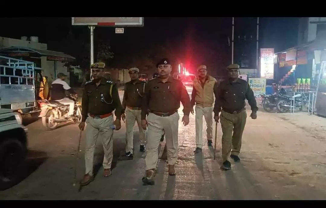 Police organized a foot march Police organized a foot march