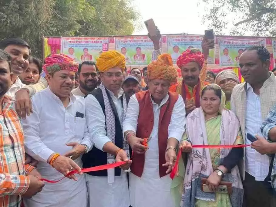 The foundation stone of the 12 crore road