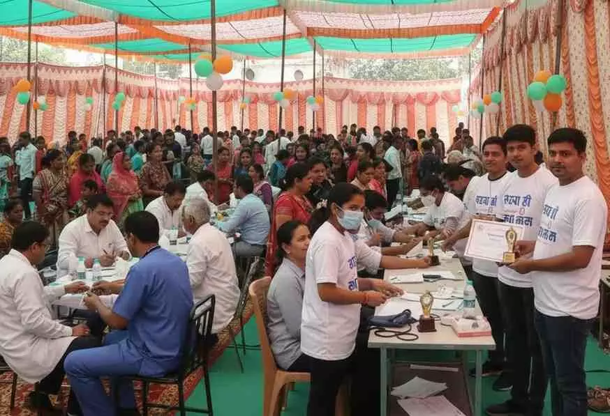 A massive free multi-specialty medical and blood donation camp A massive free multi-specialty medical and blood donation camp