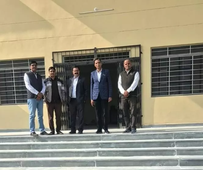 Inspection of the newly constructed school building in Bhupalsagar, Inspection of the newly constructed school building in Bhupalsagar,