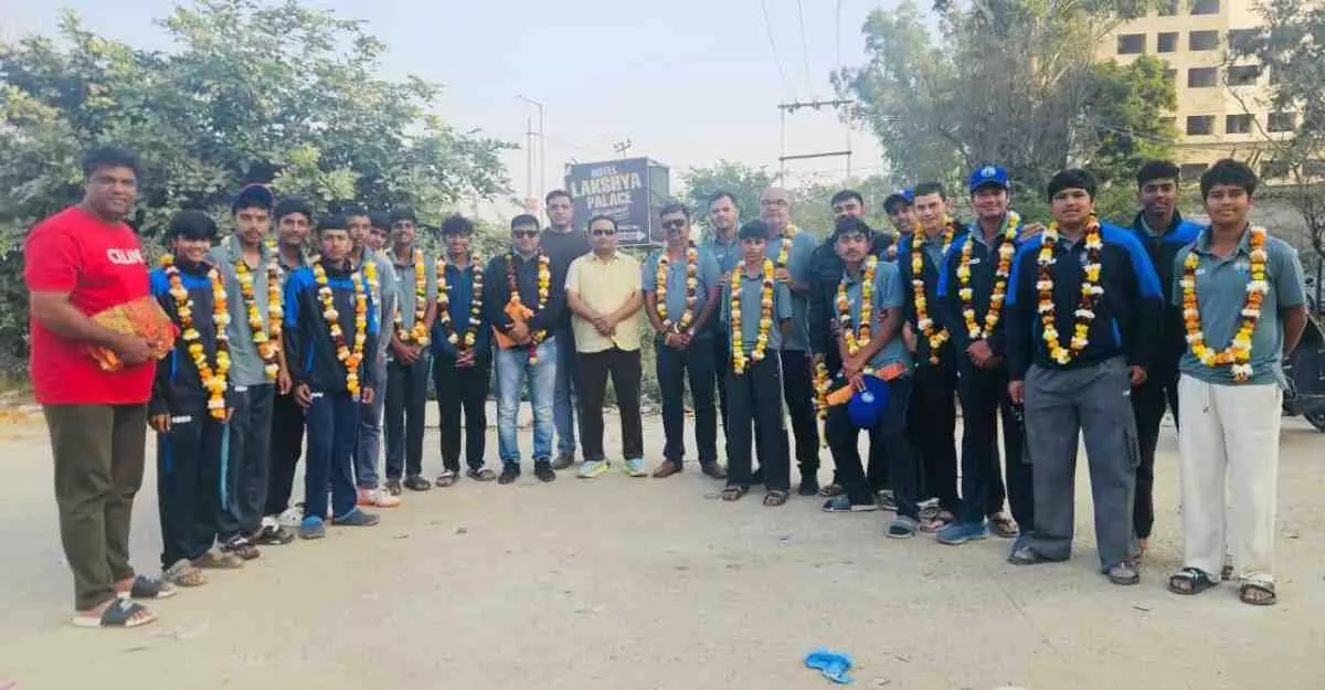 The District Cricket Association of Bharatpur gave a grand welcome The District Cricket Association of Bharatpur gave a grand welcome