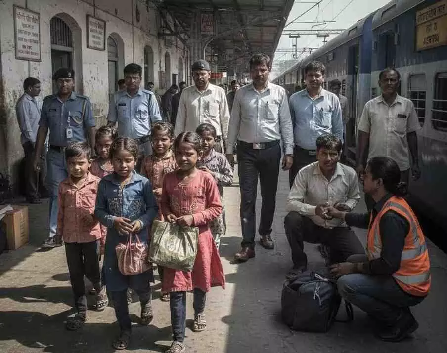 22 child labourers rescued from Dungarpur railway station, 3 brokers arrested 22 child labourers rescued from Dungarpur railway station, 3 brokers arrested
