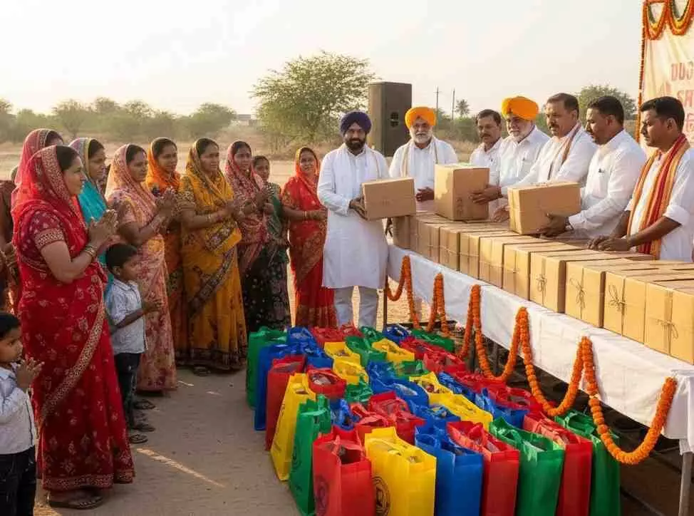 In Dungarpur, Bhanwari Devi Mahavir Prasad Jain Trust distributed free ration In Dungarpur, Bhanwari Devi Mahavir Prasad Jain Trust distributed free ration