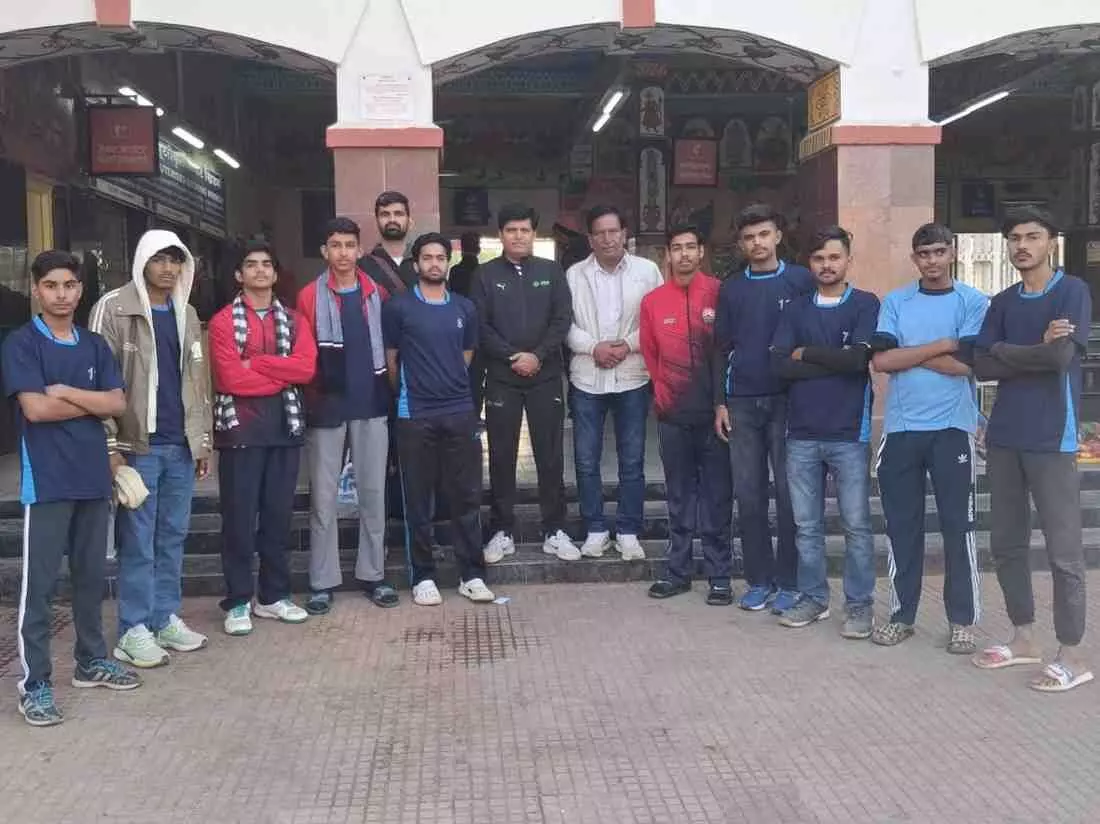 Chintgarhs junior volleyball team leaves for the state level competition Chintgarhs junior volleyball team leaves for the state level competition