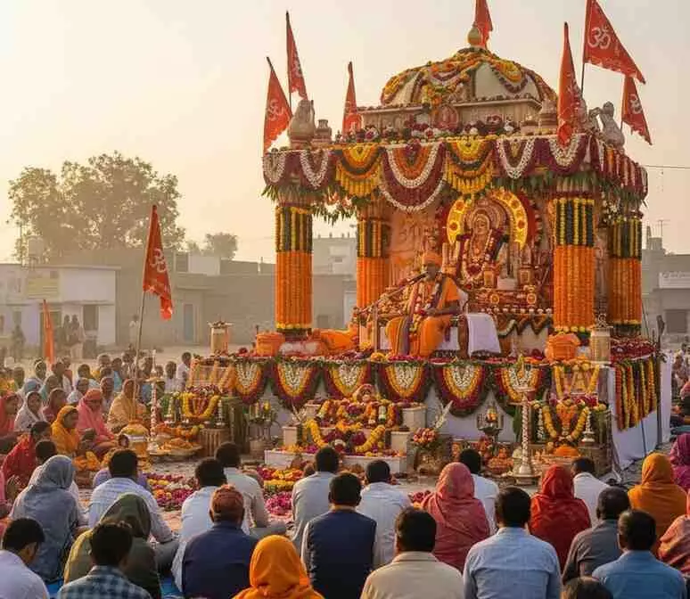 A grand celebration of Shrimad Bhagwat Katha and rare satsang A grand celebration of Shrimad Bhagwat Katha and rare satsang