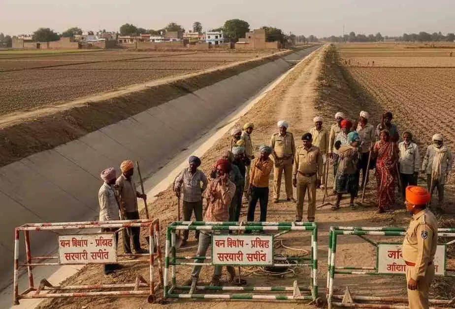 Forest department obstructs renovation of Raslana distributary canal, farmers furious Forest department obstructs renovation of Raslana distributary canal, farmers furious