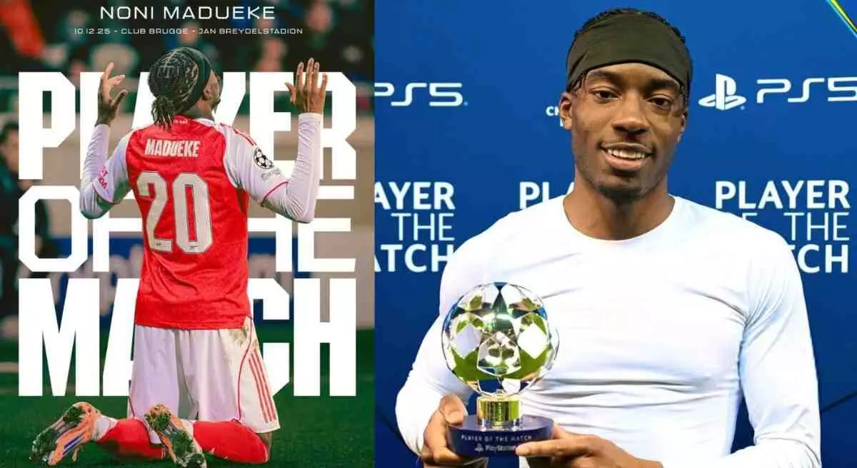 Noni Madueke strikes twice against Club Brugge, giving Arsenal F.C. a resounding 3-0 win Noni Madueke strikes twice against Club Brugge, giving Arsenal F.C. a resounding 3-0 win