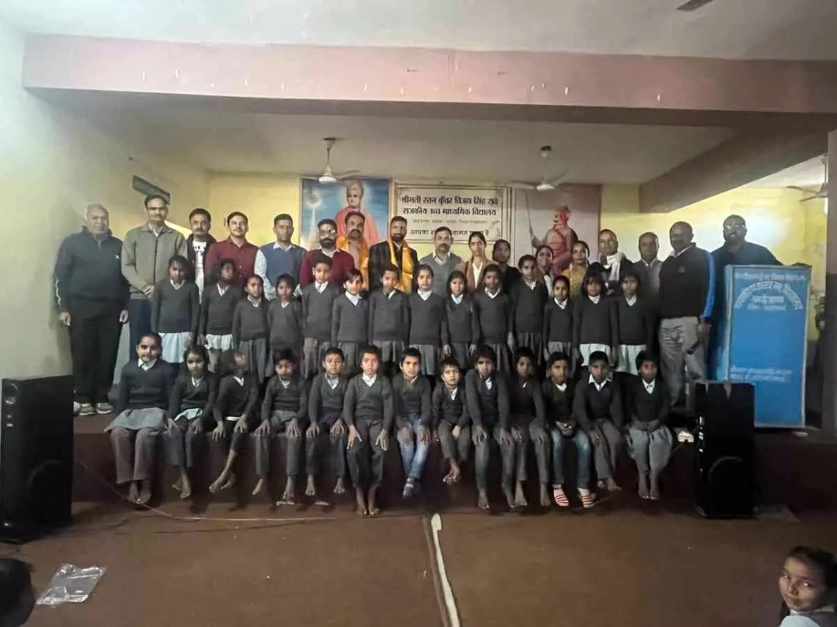 Rao Social Service distributed 150 sweaters to needy students Rao Social Service distributed 150 sweaters to needy students