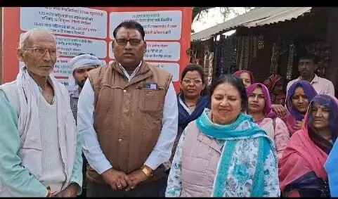 On completion of two years of BJP government, campaign chariot tour in Deeg,