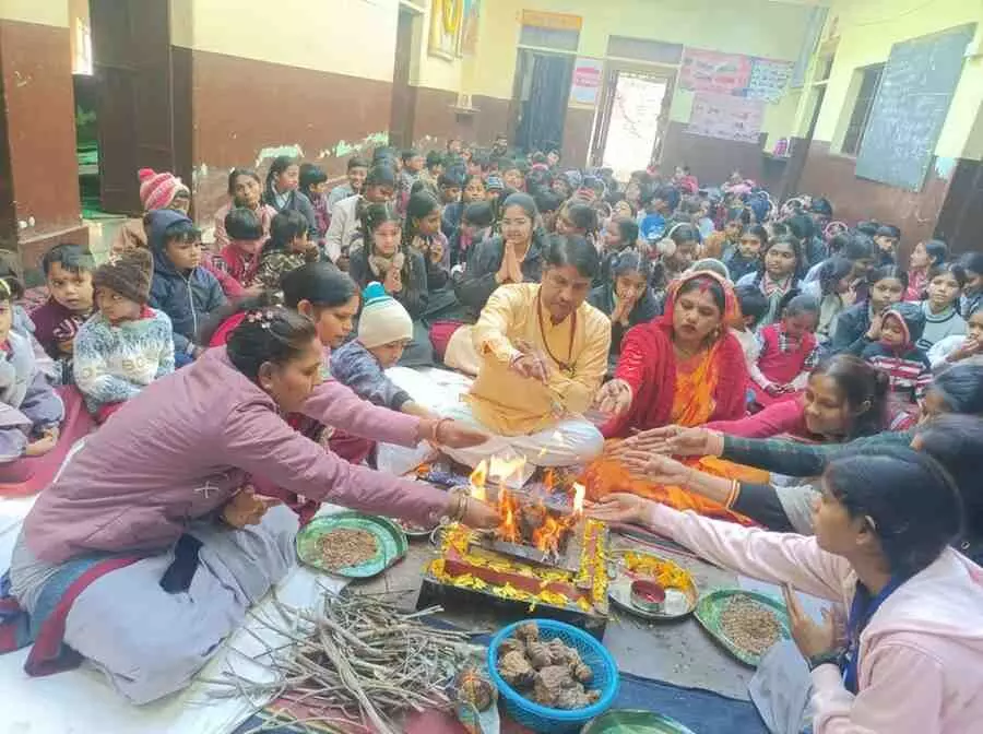 A grand celebration of Lakshya Bhedan Yagna was organised A grand celebration of Lakshya Bhedan Yagna was organised