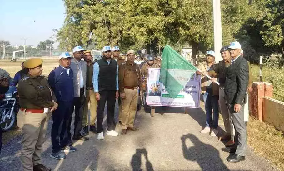 Message of road safety through bike rally in Sawai Madhopur, special campaign Message of road safety through bike rally in Sawai Madhopur, special campaign
