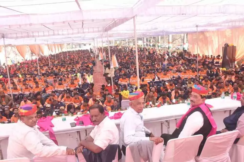 A grand general meeting of workers was held at the Chanderia Smelter,