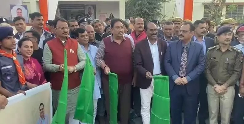 A grand road safety campaign was organised in Rajsamand on completion of two years of the state government.