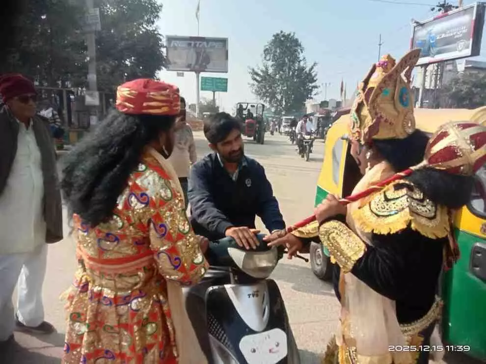 Yamraj and Chitragupta became messengers of road safety,