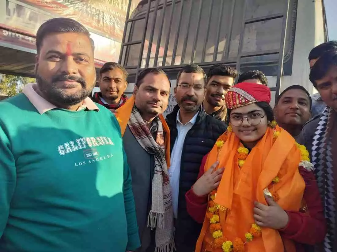 Himani Shrimali receives grand welcome in Mavli and Savania; Himani Shrimali receives grand welcome in Mavli and Savania;