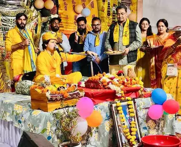 Chhagan Mahur participated in the Sri Ram Katha in Poonam Colony,