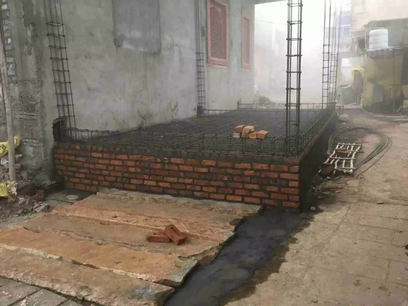 RCC construction on drain in Jhalrapatan, encroachment continues, RCC construction on drain in Jhalrapatan, encroachment continues,