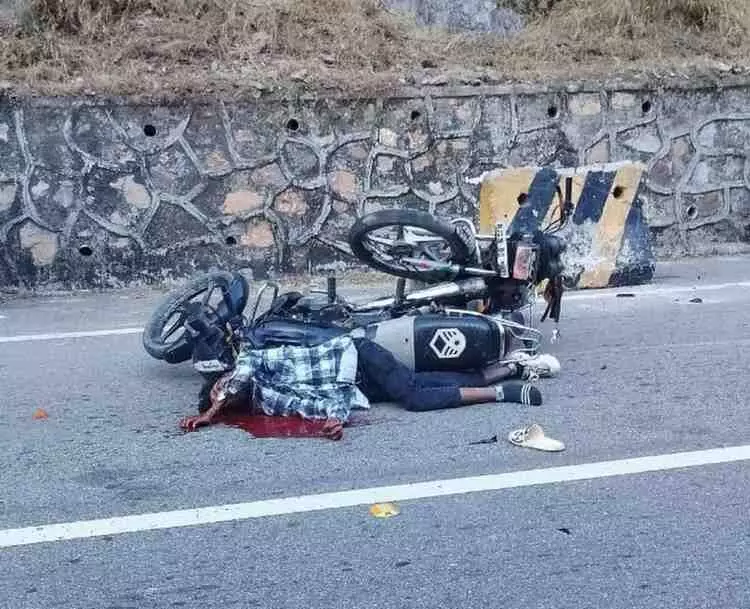 Horrific bike collision near Sadol Mata Ji, Horrific bike collision near Sadol Mata Ji,