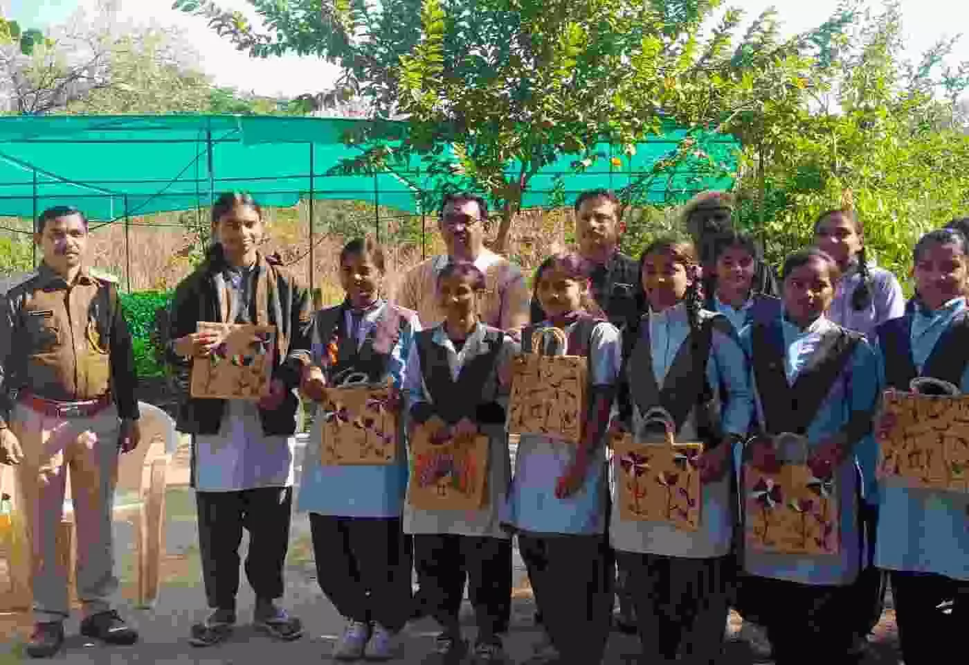 Students held a morning rally in Salumbhar against single-use plastic