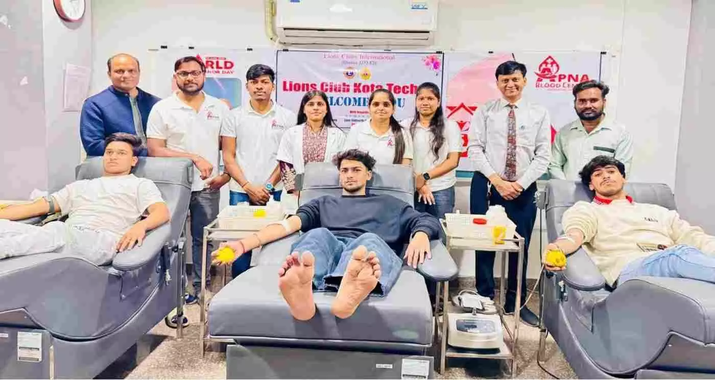 19 units of blood donated, blood donation camp organized in Kota 19 units of blood donated, blood donation camp organized in Kota