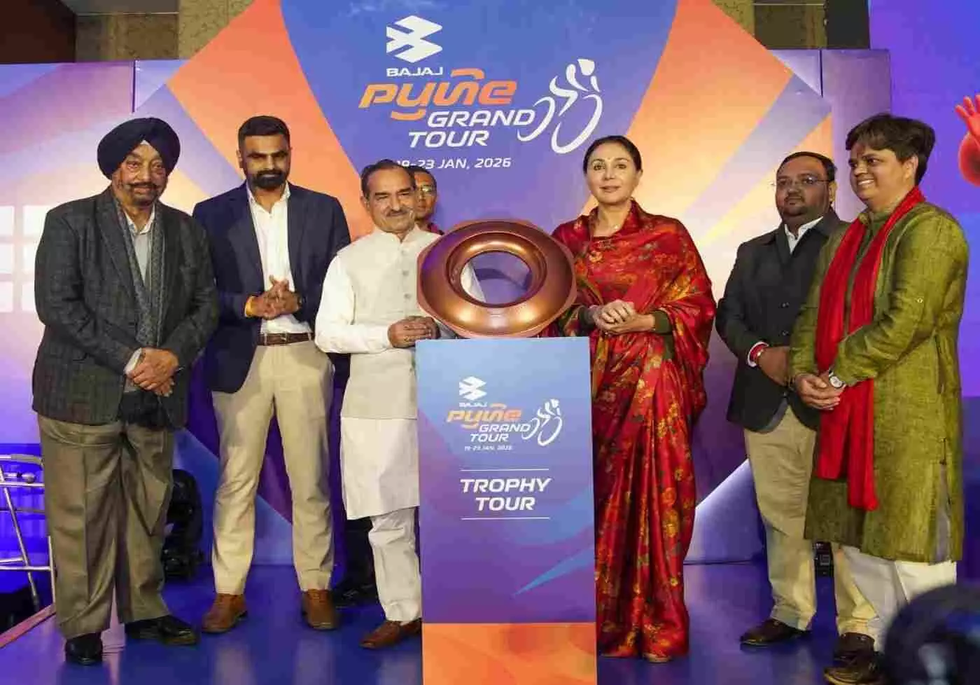 Historic unveiling of Indias first Bajaj Pune Grand Tour Trophy in Jaipur