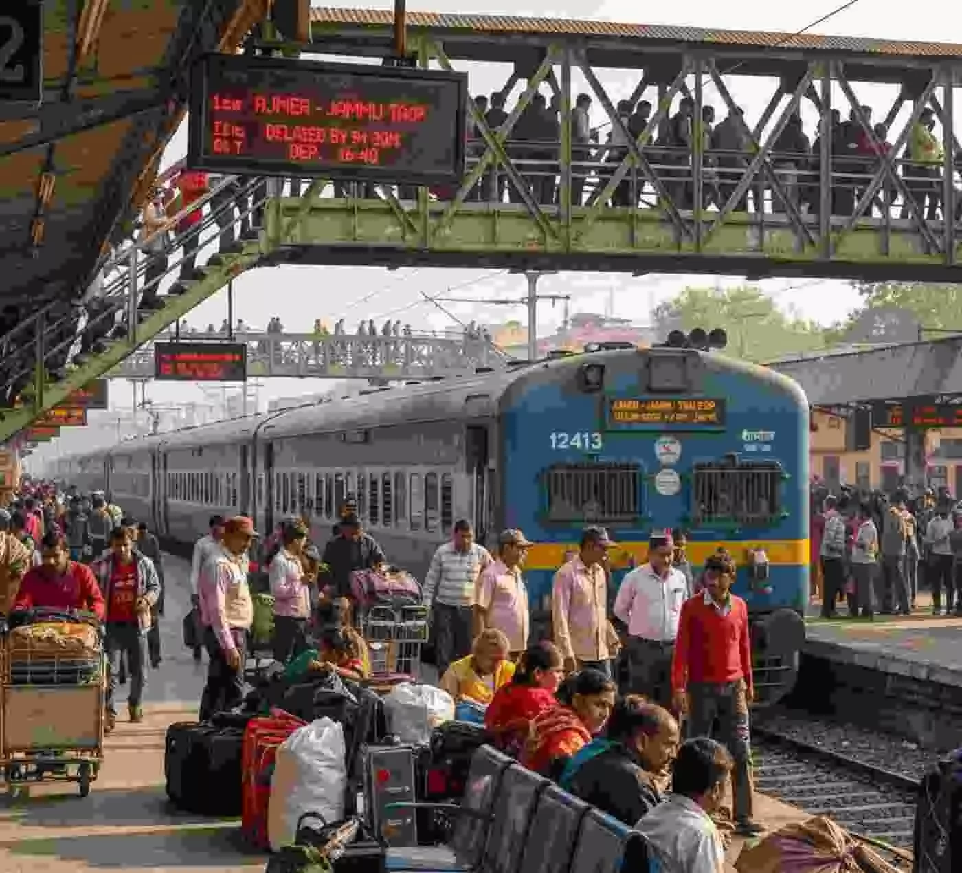 Passengers affected due to delay in link rake in rail service Passengers affected due to delay in link rake in rail service