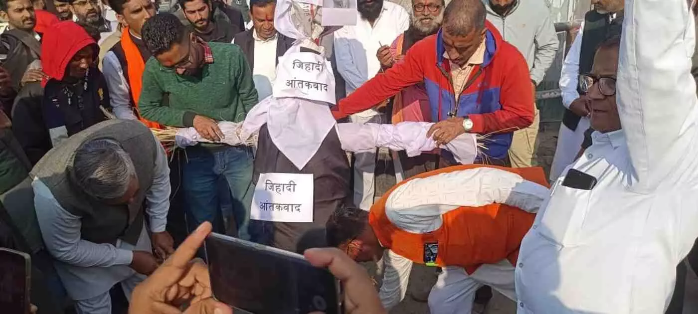 Violent protests in Nohar against atrocities on Hindus in Bangladesh,